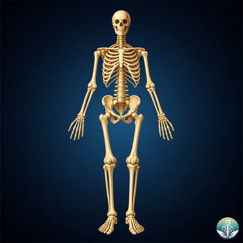Human skeletal system illustration used for orthopedic and musculoskeletal physiotherapy services in Kuwait