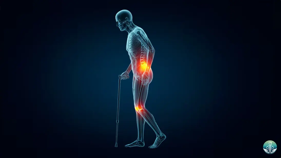 Elderly patient with back and knee pain receiving home physiotherapy treatment in Kuwait